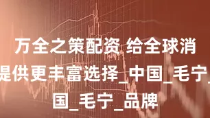 万全之策配资 给全球消费者提供更丰富选择_中国_毛宁_品牌